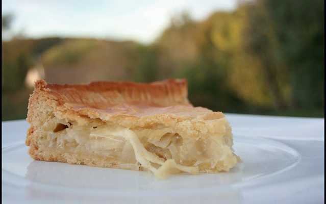 Pie aux oignons et lancashire cheese