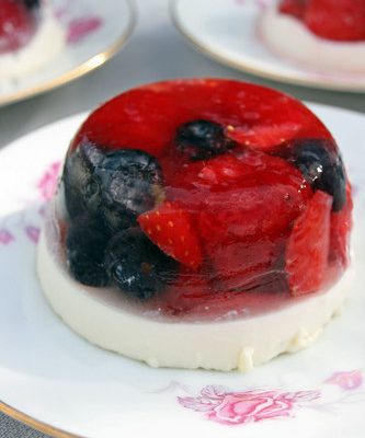 Jelly pudding (gelée de fruits anglaise)